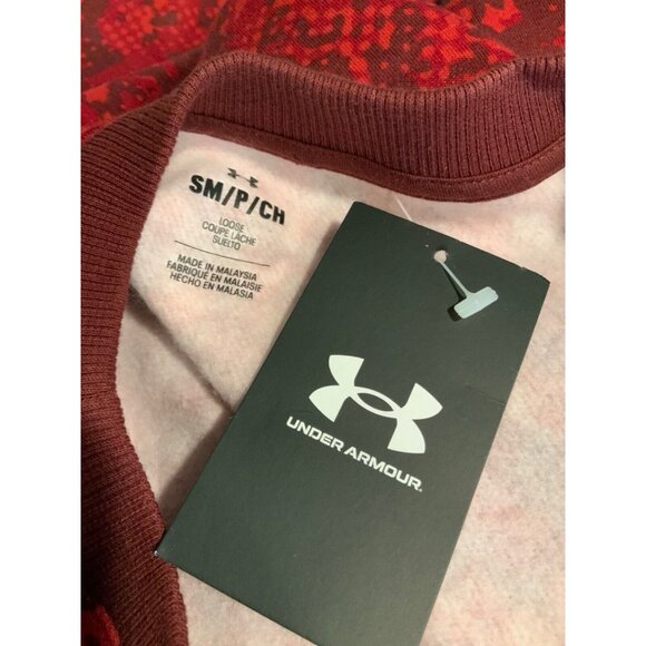 Under Armor Red Rival Fleece Camo Crew Neck Loose Avy Sweatshirt, Size S, NWT! - Picture 9 of 10